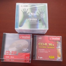 10 New and Sealed CD's 7 x TDK CD-RXG 80, 2 x Imation CD-RW 80 and 1 x CD-R 16x 