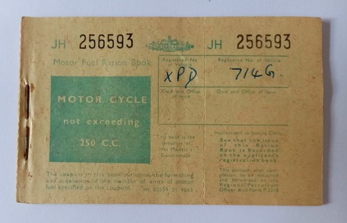 Motor fuel ration book not - ration,