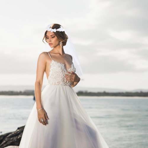 White wedding veil flower - white,