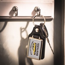 Leather Look Key Ring -