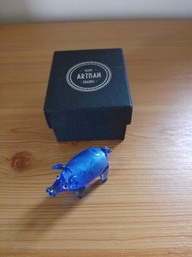Blue glass artisan animal 5cm - animal,
