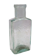 'Boots The Chemist'  Antique Aqua Glass Chemist Bottle 1920~ |Collectable