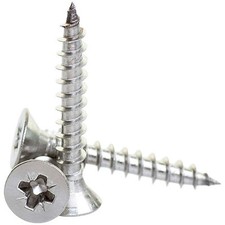 6mm A2 STAINLESS STEEL POZI COUNTERSUNK FULLY THREADED CHIPBOARD WOOD SCREWS