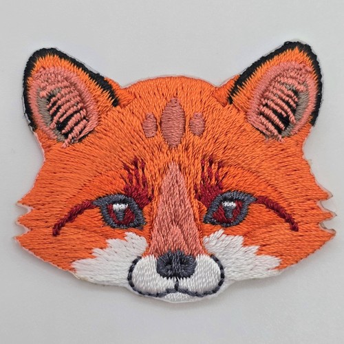Fox embroidered patch iron - iron, on