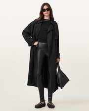 AllSaints Women's Black Faux Leather Leggings UK Size 12 