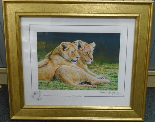 Framed print together by - ",