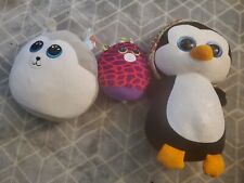 3x Ty Squishmallow Large Penguin/Husky Slush Squish A Boo/Small Gilbert Giraffe