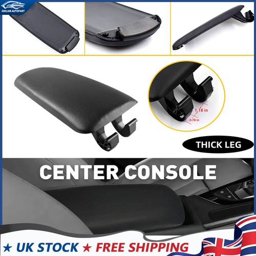 Black leather armrest center - black,
