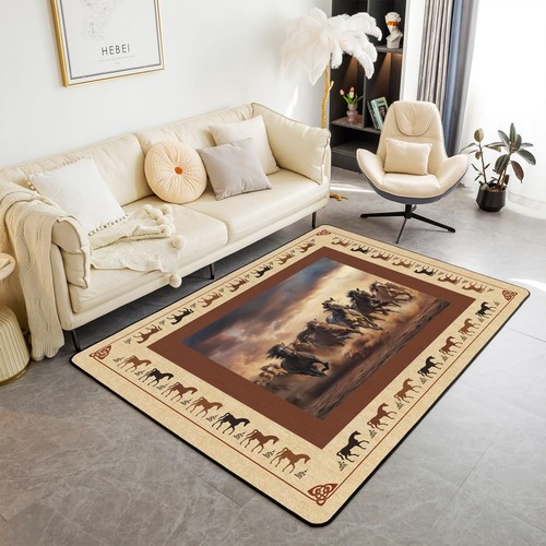 Horse area rug 5x7 galloping - 5x7,