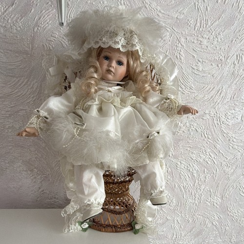 Porcelain girl doll blonde - girl,