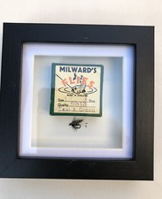 Box Framed Vintage Milwards Trout Fishing Fly & Box Man Cave Shop Art Fathers