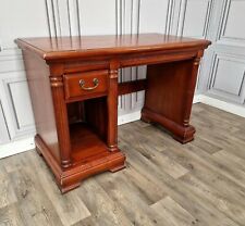 Antique Style Wood Single Pedestal Writing Home Office Desk Dresser - Drawer
