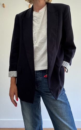 Zara linen blend - blazer, navy