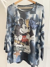 Disney Mickey Mouse Sparkle  / Blue Graffiti / Superhero jumper. Ladies One size