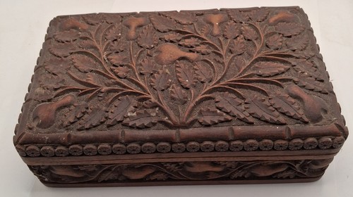 Hand carved wooden - wooden, box