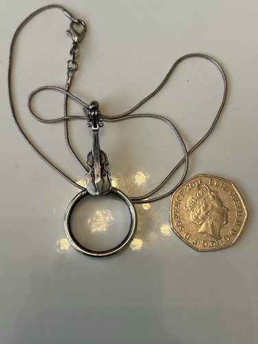 Solid silver magnifying glass - solid,