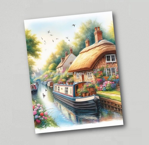 Fridge magnet canal - fridge, barge