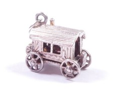 Vintage Nuvo Charm Gypsy Caravan Opens To Fortune Teller Sterling Silver 3.2g