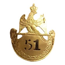 The French Napoleonic 51st Regiment (51ème Régiment) Shako plate