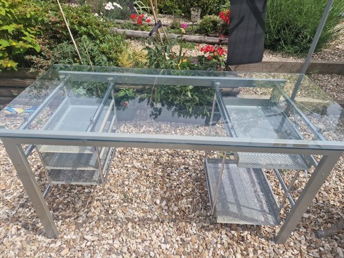 Elegant desk with - glass, top