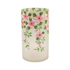 Cracked Glass Flower Vase Pink