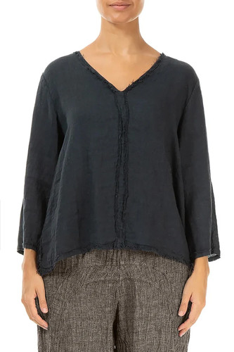 Grizas graphite linen - graphite, blouse
