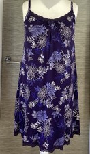Pretty DEBENHAMS Nightie sz 16 Navy Floral Lace GORGEOUS Camisole Nightdress Bra