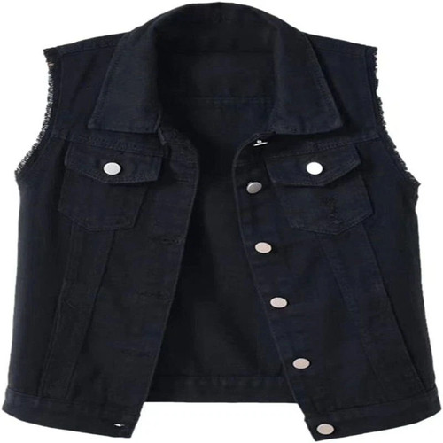 Women waistcoat denim vest - women's,