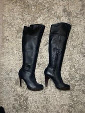 Vintage Topshop Barley Knee High Leather Boots - UK Size 3 EU 36
