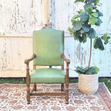 Vintage Green Leather Arm