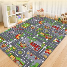 Children's Village Mat Kids Rugs Town Road Map City Car Toy Rug Play 80 x 120 cm