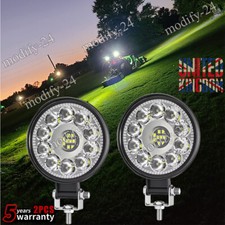 2Pcs ROUND 48W LED Work Lights Spot Flood LED Headlight Fit John Deere Tractor 