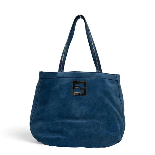 Fendi blue leather forever - leather,