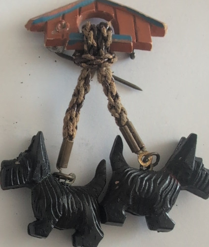 Vintage scottie dog - vintage, brooch
