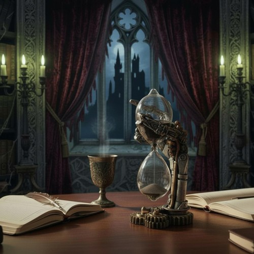Mechanical steampunk hourglass - steampunk,