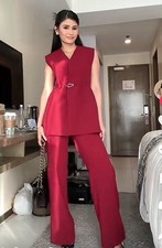 ZARA Burgundy Belted Vest