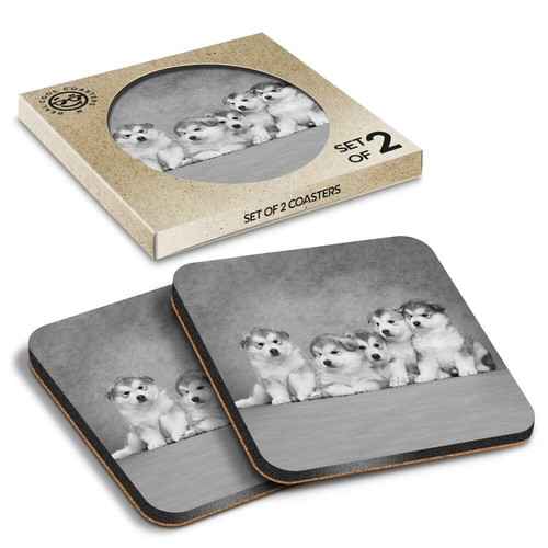 Boxed square coasters - -, bw
