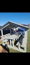 Wooden Garden Arbour Table and
