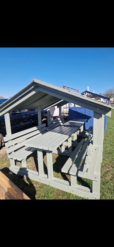 Wooden garden arbour table - table, and