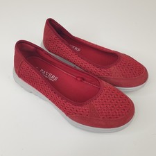 Pavers Mesh Shoes Womens UK 4 Red  Slip On Memory Foam Casual Comfort