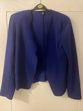 New Blazer Jacket Ladies Scalloped Edge Royal Blue Size 12-14