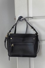 "J" JASPER CONRAN, small/med crossbody bag, black, top handle, gold hardware