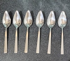 6 Atlas Staybrite Stainless Steel Pointed Teaspoons Vintage