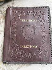 Vintage Tooled Leather Telephone Directory