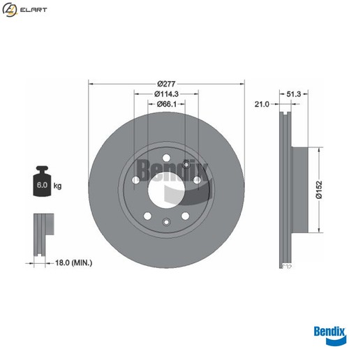 Brake disc bds1352 for land - 2x,