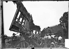 Overturned And Damaged Train