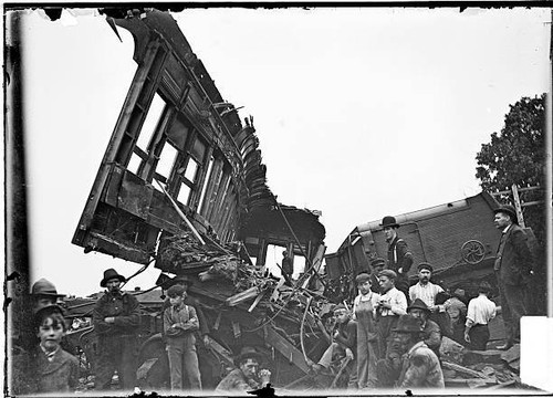 Overturned and damaged - overturned, train