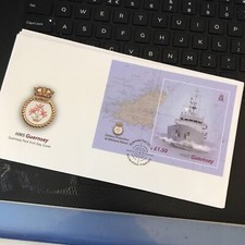 GUERNSEY STAMPS 2003 HMS GUERNSEY MINISHEET FIRST DAY COVER FDC UNADDRESSED 
