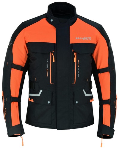 Orange black biker textile - &,