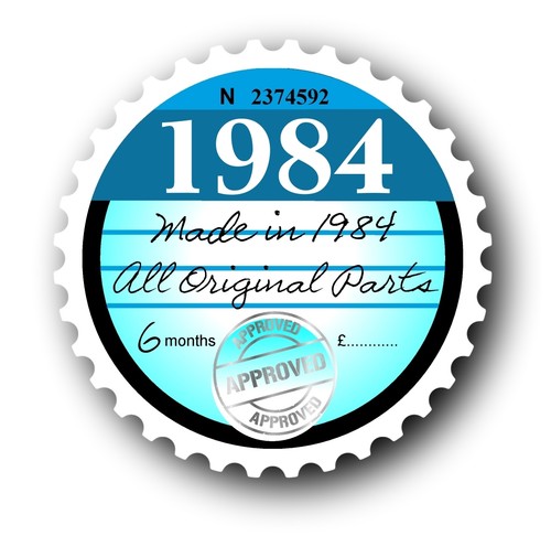 Retro 1984 tax disc disk - 1984,